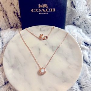 Coach Open Circle Stone Necklace